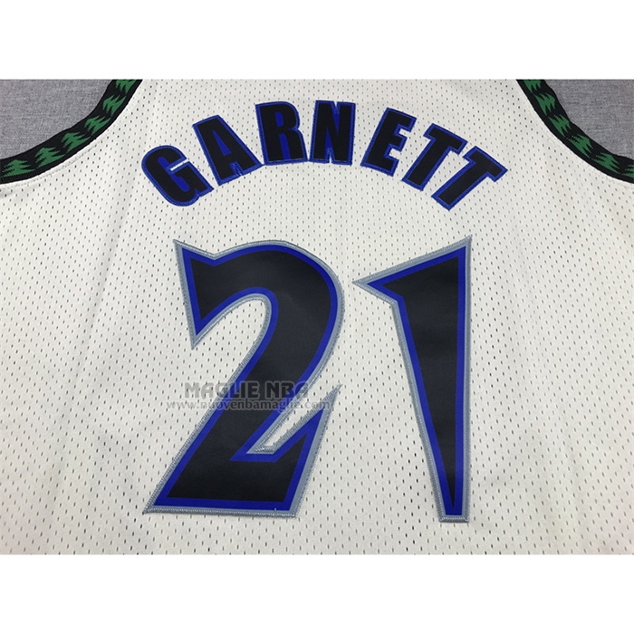 Maglia
 Kevin Garnett NO 21 Minnesota Timberwolves Mitchell & Ness Chainstitch Crema
